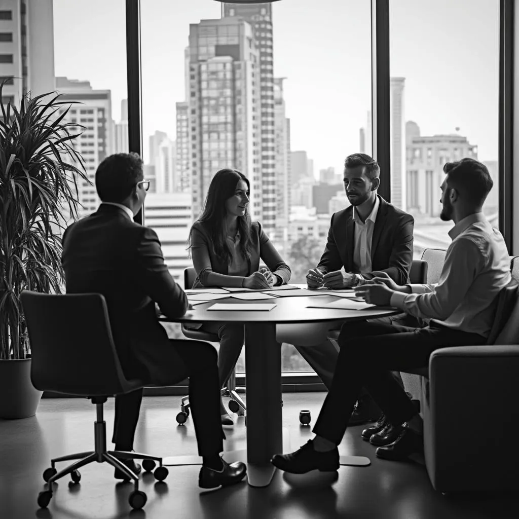 Asesor financiero explicando estrategias